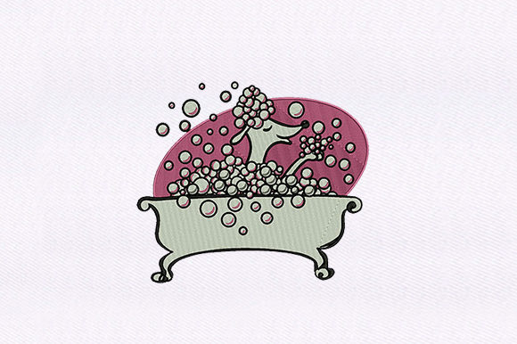 Bathing Dog: A Heartwarming Embroidery Design for Meaningful Gifts