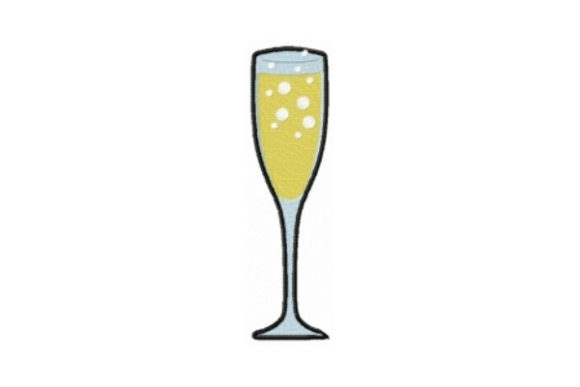 Champagne Flute: A Festive Embroidery Design for Seasonal Creations