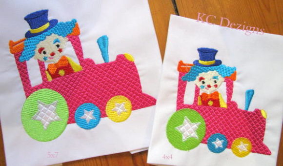 Clown Sitting in Train Review for Boutique Embroidery Projects