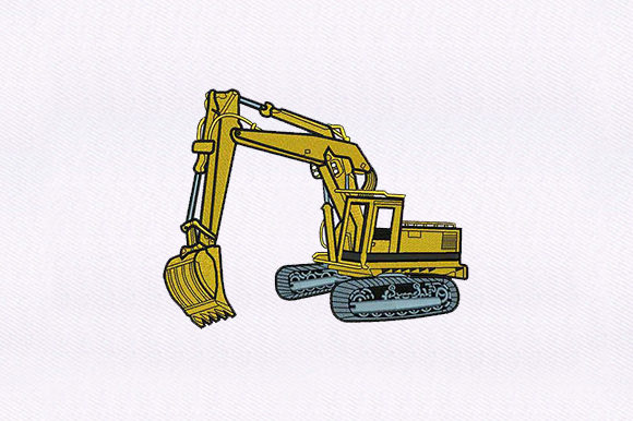 Excavator Embroidery Design Review for Small Business Merch