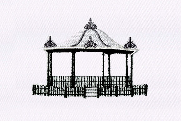 Gazebo: A Delicate Embroidery Design for Boutique Sweatshirts