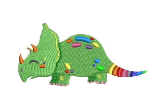Rainbow Colored Dinosaur Embroidery Design Review
