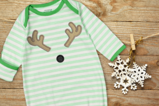 Reindeer Face Applique for Premium Sweatshirt Embroidery