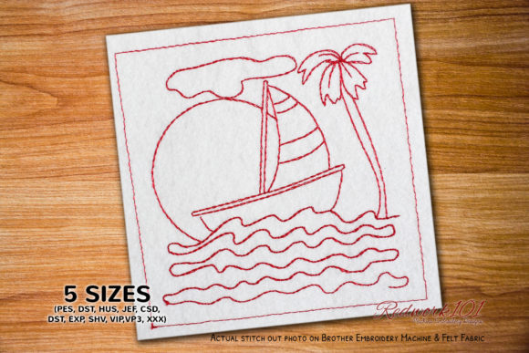 Saiboat in the Sea – A Versatile Embroidery Design for Personalized Gifts
