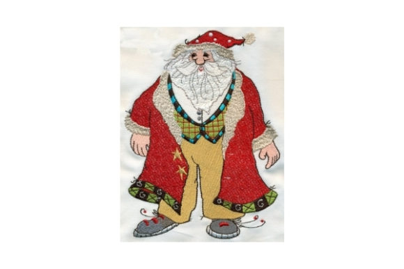 Sassy Father Christmas: A Festive Embroidery Design for Meaningful Gifts