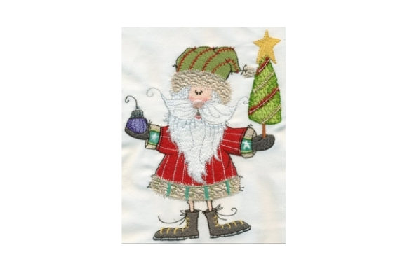 Sassy Santa with Tree Embroidery Design Review