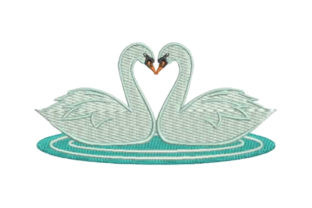 Swan Heart: A Romantic Embroidery Design for Personalized Gifts